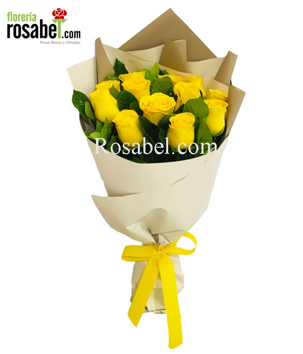 Ramo de 12 Rosas Amarillas