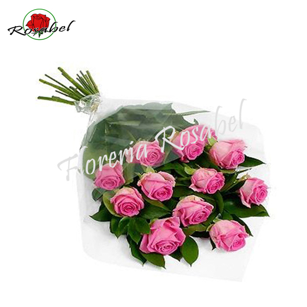 Ramo de 12 rosas rosadas